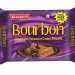 BakeMate Bourbon Biscuits - Chocolate Cream Filled Sandwich Biscuits | Biscuit Family Pack of 1 | Rich Chocolate Vanilla Flavor | 500g