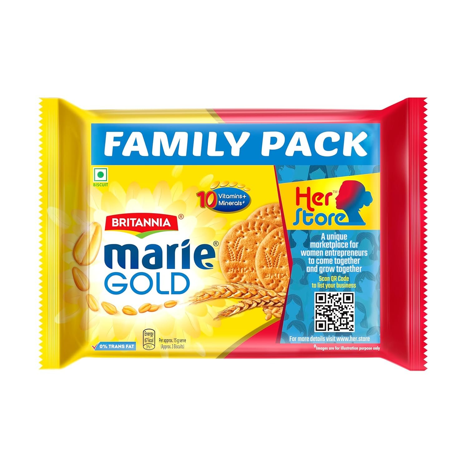 Britannia Marie Gold Biscuits, 5 N x (190g+20g EXTRA)=1.05kg Britannia Marie Gold Biscuits, 5 N x (190g+20g EXTRA)=1.05kg