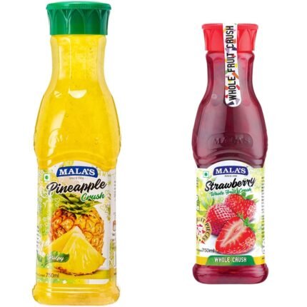 Mala's Crush, Pineapple, 750 Millilitre & , Whole Crush 750ml, Strawberry, 750 Millilitre