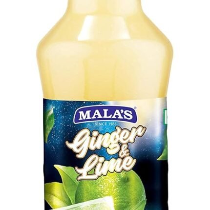 Mala's Ginger Lime Cordial Drink 750Ml Bottle | Lemon Ginger Syrup | Mixer for Fruit Shakes, Mocktails, Cocktails, Drinks, Sharbat, Sorbets, Juices, Beverages