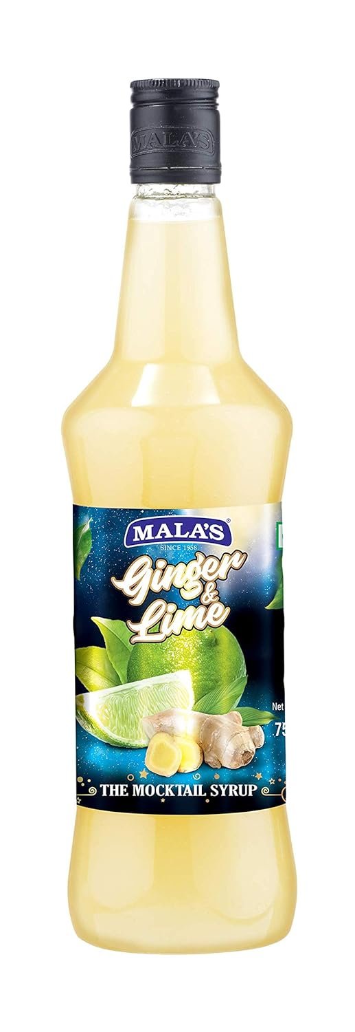 Mala's Ginger Lime Cordial Drink 750Ml Bottle | Lemon Ginger Syrup | Mixer for Fruit Shakes, Mocktails, Cocktails, Drinks, Sharbat, Sorbets, Juices, Beverages Mala's Ginger Lime Cordial Drink 750Ml Bottle | Lemon Ginger Syrup | Mixer for Fruit Shakes, Mocktails, Cocktails, Drinks, Sharbat, Sorbets, Juices, Beverages