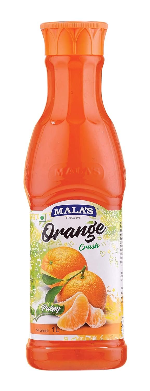 Mala's Mala Orange Crush Fruit Drink - 1 Litre Bottle, 1000 G, No Preservatives Mala's Mala Orange Crush Fruit Drink - 1 Litre Bottle, 1000 G, No Preservatives