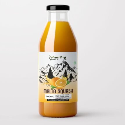 Malta Squash, Natural Citrus Drink, Bottle, Himalayan Malta Oranges, No Artificial Colors or Flavors, Rich in Vitamin C (Pack of 1-500ml)