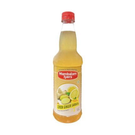 Mambalam Iyers Lemon Ginger Sarbath - 700ml Bottle | Instant Fruit drink mix | Squash Syrup | With naturally extracted Fruit essence