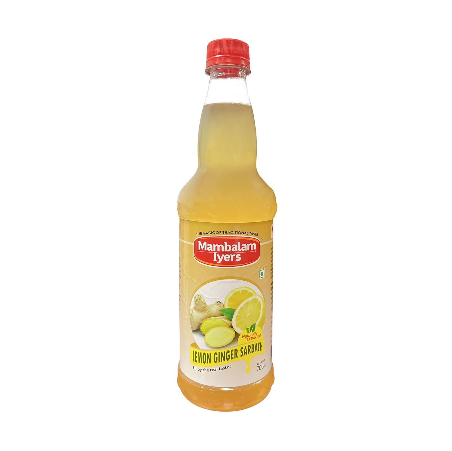 Mambalam Iyers Lemon Ginger Sarbath - 700ml Bottle | Instant Fruit drink mix | Squash Syrup | With naturally extracted Fruit essence Mambalam Iyers Lemon Ginger Sarbath - 700ml Bottle | Instant Fruit drink mix | Squash Syrup | With naturally extracted Fruit essence