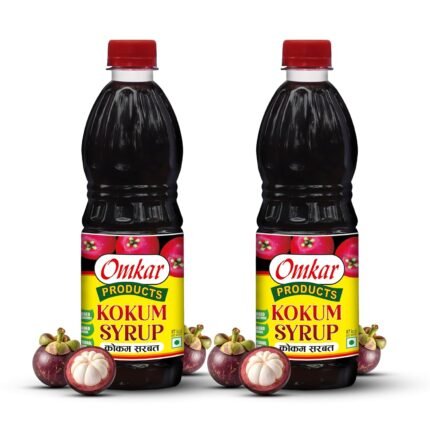 Omkar Products Kokum Sharbat/Syrup (Can)–Makes 35 glasses of 200ml |No Added Flavour or Preservatives |Refreshing Traditional Summer Drink (750ml (Bottle)(Pack of 2))