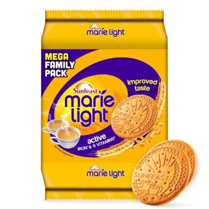 Sunfeast Marie Light Active, Marie Biscuits with Iron and 6 Vitamins, Tea-Time Biscuits Family Pack, Wheat, 956G/1KG