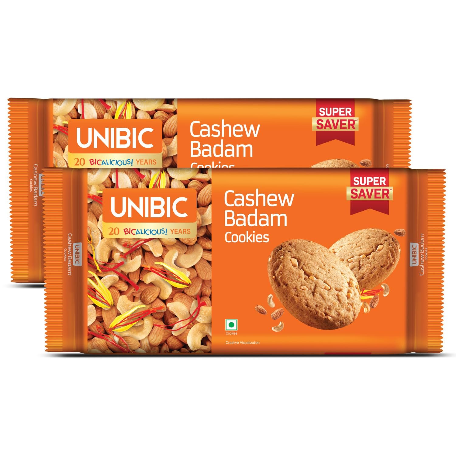 Unibic Cashew Badam Cookies, 450gm (Pack of 2) | Nutty Goodness in Every Bite | Your Favorite Teatime Snack | 900gm Unibic Cashew Badam Cookies, 450gm (Pack of 2) | Nutty Goodness in Every Bite | Your Favorite Teatime Snack | 900gm