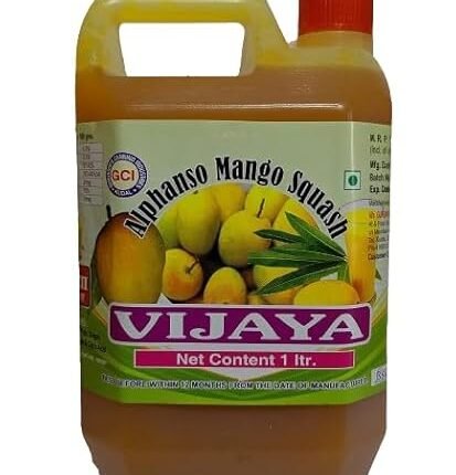 VIJAYA Vijaya Alphonso Mango Squash / Sarbat | 100% Natural, 1000ml, Yellowish Orange