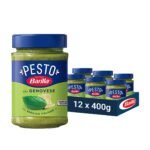 Barilla Pesto Genovese Pasta and Pizza Sauce, 190g, Italy, Non - GMO Project Verified, Gluten free, No added Colour or Presevatives (Pack of 12)