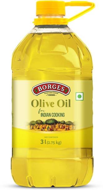 BORGES Extra Light Olive Oil for Indian Cooking, Edible Premium Grade, 3 Ltr Olive Oil PET Bottle BORGES Extra Light Olive Oil for Indian Cooking, Edible Premium Grade, 3 Ltr Olive Oil PET Bottle