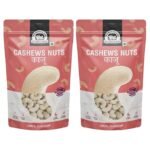 Wonderland Foods 800g (400g X 2) Dry Fruits Whole Cashews (Kaju) W320-Grade Pouch