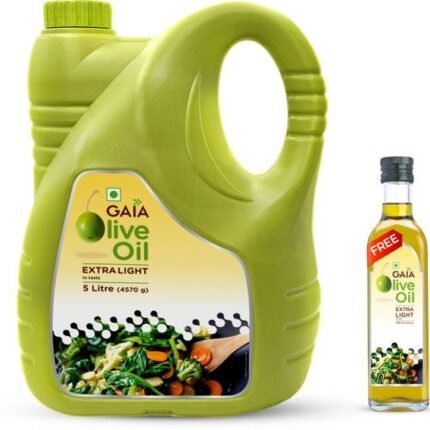 GAIA Extra lite Olive oil 5 Ltr with 250ml Olive oil Free Olive Oil Can