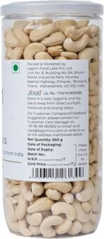 Lagom Gourmet Cashew Nuts W320 Grade 500g | Premium Whole Cashews | All Natural, Non-GMO, Vegan & Gluten-Free | No Preservatives or Additives | Healthy Plant-Based Snack & Dry Fruits - Image 3