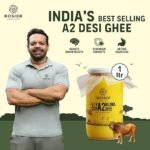ROSIER A2 Gir Cow Ghee (1 litre) | Traditional Bilona Method A2 Gir Cow Ghee | Grassfed, Pure and Healthy Desi Cow Ghee (Glass Bottle - 1000 ML) - Image 2