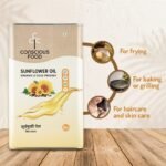Conscious Food Cold Pressed Sunflower Oil | 5 Litre | Certified Organic | Healthy Cooking Oil | Tin Can | High in Antioxidants, Delicious & Healthy - Image 4