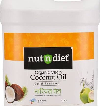 nutndiet Organic Extra Virgin Coconut Oil Cold Pressed | Cooking, Massage, Hair & Skin Coconut Oil PET Bottle