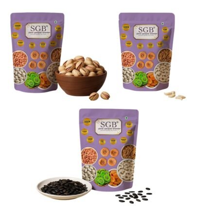 Shree Ganapati Bhandar Big Size Pista + Broken Cashews + Watermelon Seed | Dry Fruits and Nuts | Rich in Nutrients | Ideal for Daily Nutritio | 500 gm Each