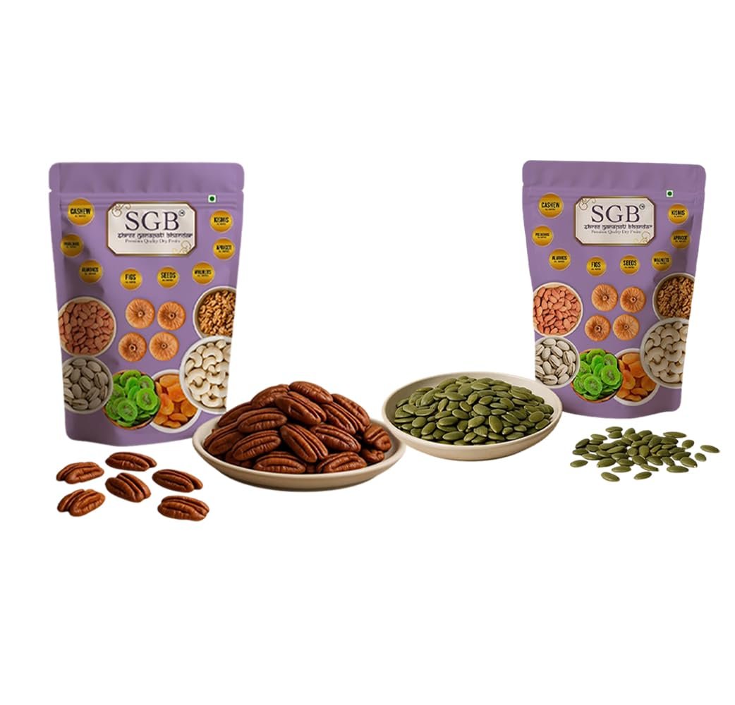 Shree Ganapati Bhandar Pecan Nut Pouch | Premium Nuts + Pumpkin Seeds Pouch | Seeds | Dry Fruits and Nuts | Grocery Items | Healthy Snack | Rich in Nutrients | Ideal for Daily... Shree Ganapati Bhandar Pecan Nut Pouch | Premium Nuts + Pumpkin Seeds Pouch | Seeds | Dry Fruits and Nuts | Grocery Items | Healthy Snack | Rich in Nutrients | Ideal for Daily...