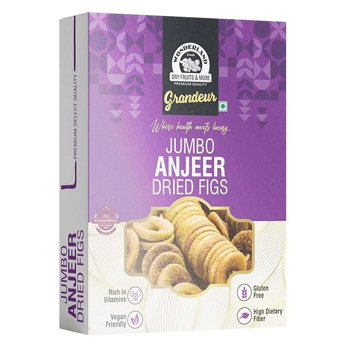 u1 Wonderland Foods Grandeur Premium Jumbo Anjeer 500g Dried Figs | Large Size, Naturally Sweet Anjeer | Ideal for Snacking, Sweets & Gifting - Image 1