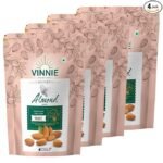 Vinnie California Almond Kernels - 250g (Pack Of 4) | Premium Badam Giri | High in Fiber | Real Nuts | Whole Natural Badam | Rich in Protein | Magnesium | Phosphorus | Dietary Fibre | Nuts & Dry Fruits